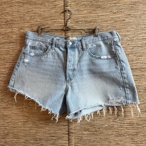 Universal Thread Jean Shorts Women 12 Mid-Rise 90s Baggy 100% Cotton Cut Off